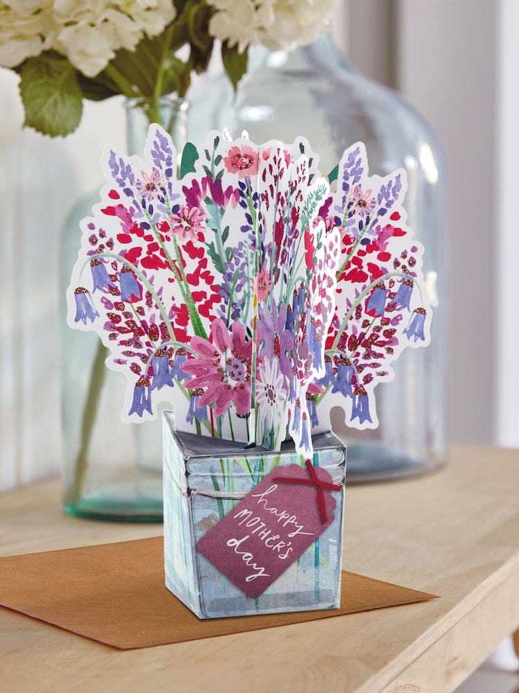 Hallmark Pink 3D Floral Pop Up Happy Mother's Day Card Bouquet - Image 1 of 4