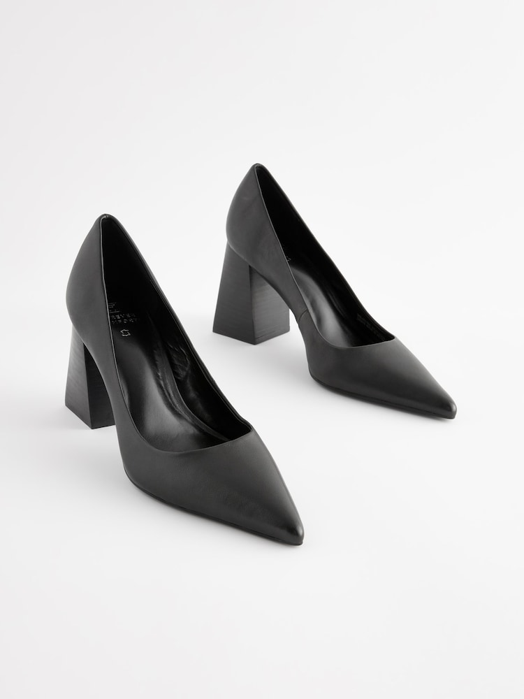 Negro - Zapatos de cuero con tacón ancho y acabado en punta de Forever Comfort® - Imagen 2 de 5 Negro - Zapatos de cuero con tacón ancho y acabado en punta de Forever Comfort® - Imagen 2 de 5