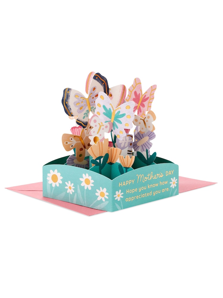 Hallmark Green Mini Mother's Day Card 3D Pop-Up Butterflies - Image 2 of 4