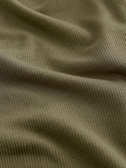 Olivno zelena - Mehka na dotik rebrasta pletena jopa s TENCEL™ Lyocell - Slika 6 iz 6