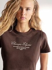 Коричнево-шоколадный - Essential Pure 100% Cotton Short Sleeve Crew Neck T-Shirt - Image 1 of 6