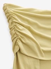 Lime Green Ribbed Bardot Long Sleeve Top - Image 7 of 7