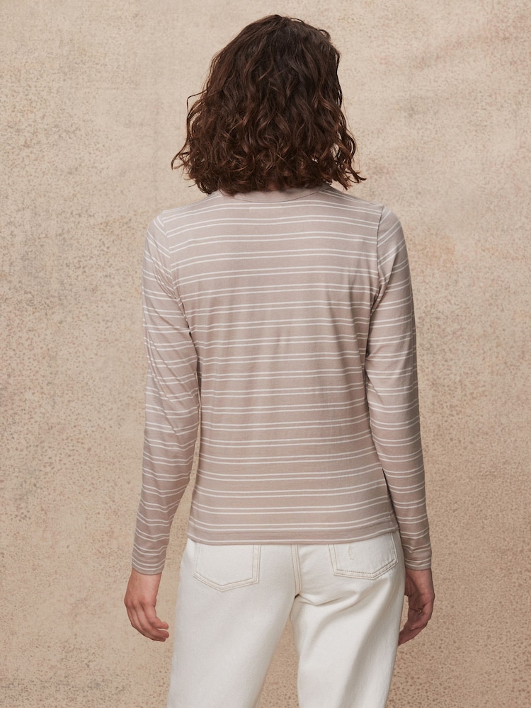 Neutral Essential Long Sleeve Crew Neck 100% Cotton T-Shirt - Image 3 of 4