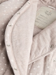 Chocolate Brown Star Jersey Wrap Baby Hooded Pramsuit - Image 6 of 7