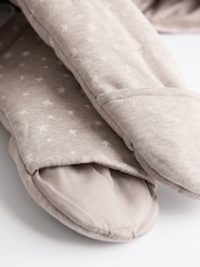 Chocolate Brown Star Jersey Wrap Baby Hooded Pramsuit - Image 7 of 7