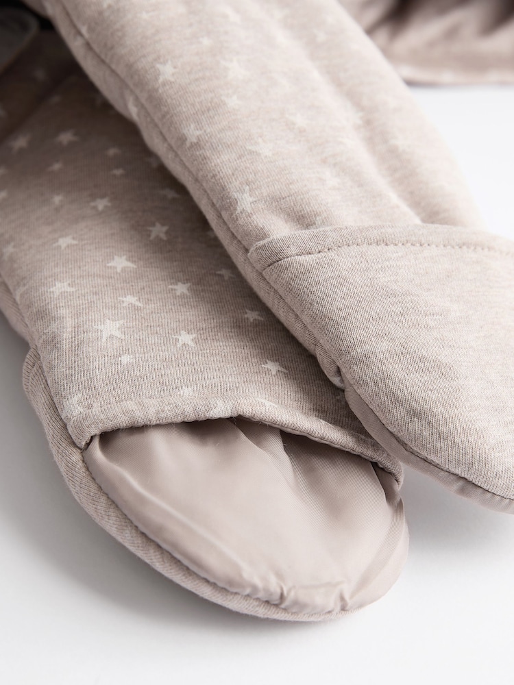 Chocolate Brown Star Jersey Wrap Baby Hooded Pramsuit - Image 7 of 7