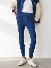 Black/Blue Full Length Jersey Denim Leggings 2 Pack - Image 2 of 11