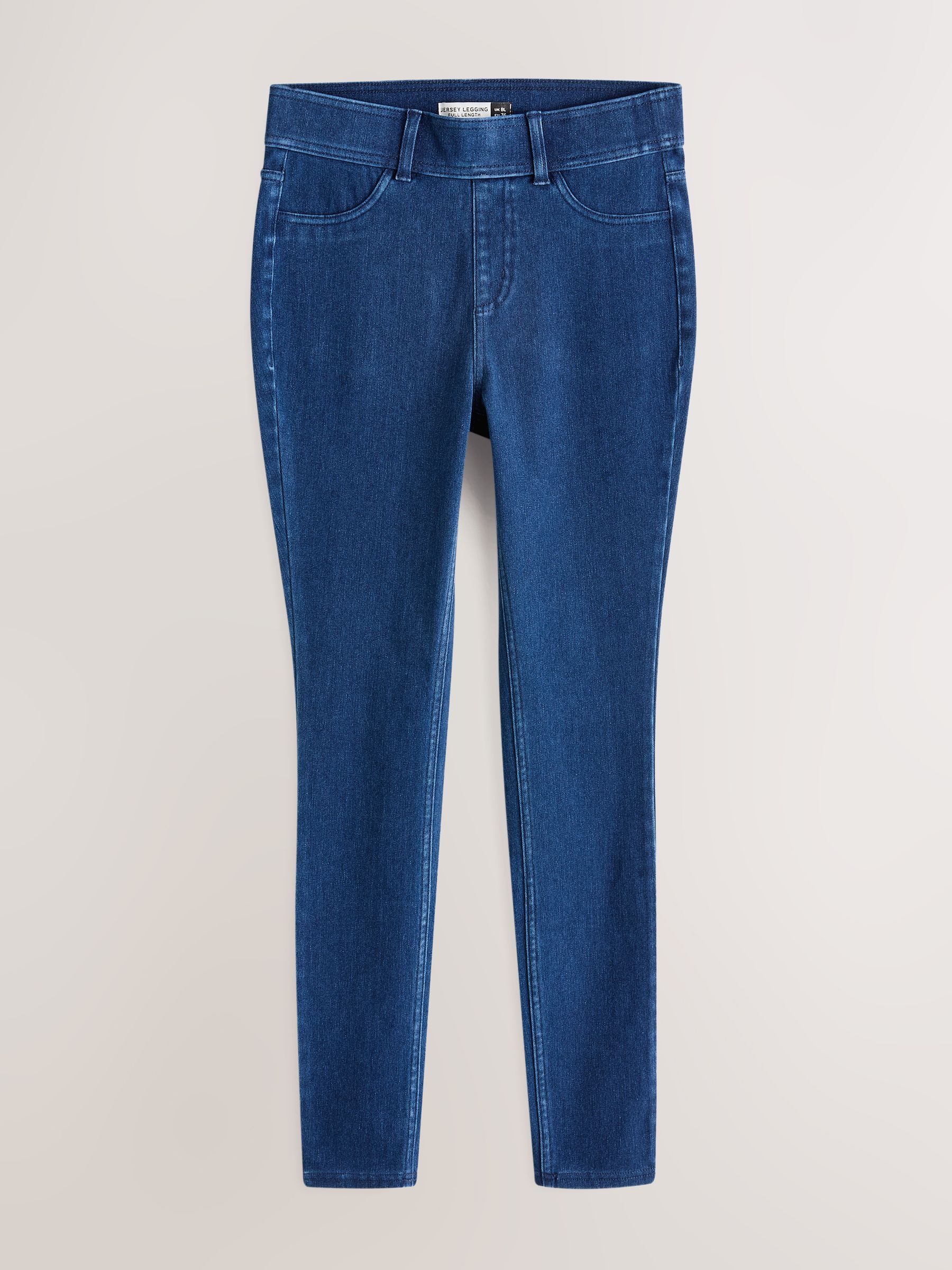 Buy Black/Blue Full Length Jersey Denim Leggings 2 Pack from Next