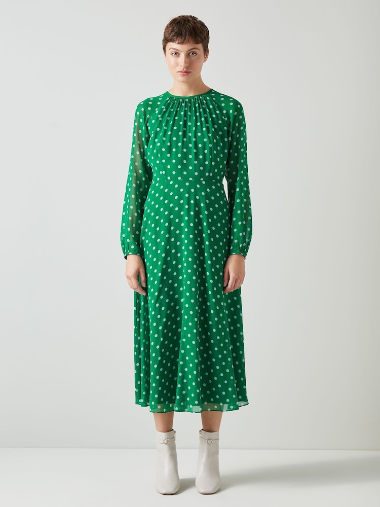 Lk Bennett Addison Gepunktetes Midikleid - Bild 1 von 3