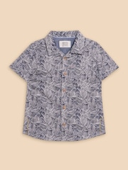 White Stuff Multi Mini Waves Printed Short Sleeve Shirt - Image 1 of 3
