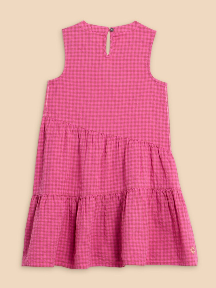 White Stuff Pink Gingham Short Sleeve Dress - Image 2 of 3 White Stuff Pink Gingham Short Sleeve Dress - Image 2 of 3