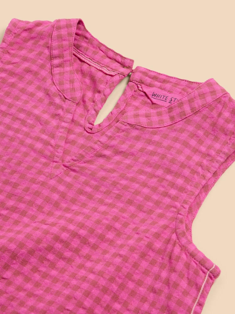 White Stuff Pink Gingham Short Sleeve Dress - Image 3 of 3 White Stuff Pink Gingham Short Sleeve Dress - Image 3 of 3