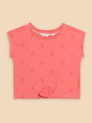White Stuff Red Tie Hem 100% Cotton T-Shirt - Image 1 of 3