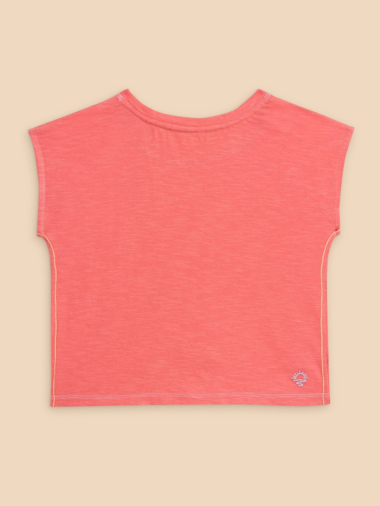 White Stuff Red Tie Hem 100% Cotton T-Shirt - Image 2 of 3