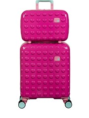 IT Luggage Natural Bobble Bloc Raspberry Rose Kiddies Suitcase Set - Image 1 of 8