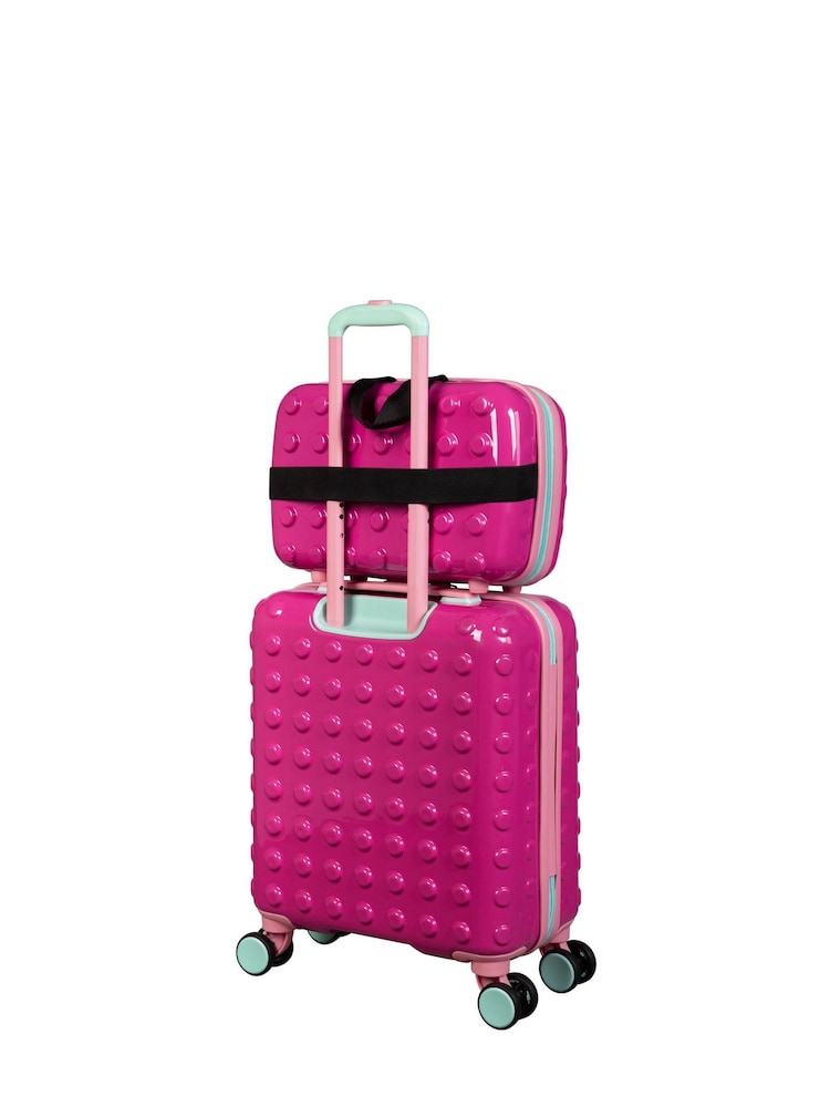 IT Luggage Natural Bobble Bloc Raspberry Rose Kiddies Suitcase Set - Image 2 of 8