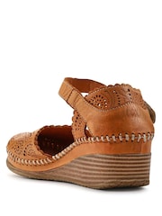 Pavers Tan Brown Casual Leather Touch Fasten Mary Janes Shoes - Image 3 of 5