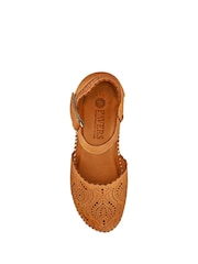 Pavers Tan Brown Casual Leather Touch Fasten Mary Janes Shoes - Image 4 of 5