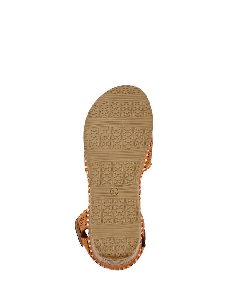 Pavers Tan Brown Casual Leather Touch Fasten Mary Janes Shoes - Image 5 of 5