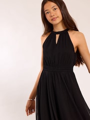 Lipsy Black Hanky Hem Halter Occasion Dress (5-16yrs) - Image 2 of 4