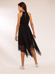 Lipsy Black Hanky Hem Halter Occasion Dress (5-16yrs) - Image 4 of 4