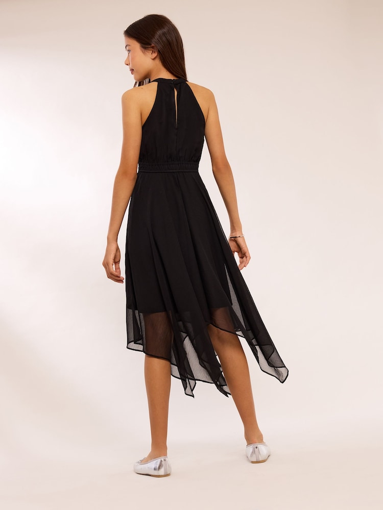 Lipsy Black Hanky Hem Halter Occasion Dress (5-16yrs) - Image 4 of 4 Lipsy Black Hanky Hem Halter Occasion Dress (5-16yrs) - Image 4 of 4