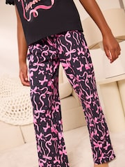 Lipsy Black/Pink Jersey Long Leg Frill Pyjamas Set (5-16yrs) - Image 5 of 6
