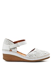 Pavers White Casual Leather Touch Fasten Mary Janes Shoes - Image 1 of 5