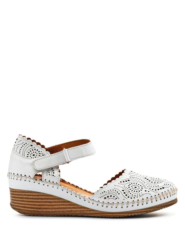 Pavers White Casual Leather Touch Fasten Mary Janes Shoes - Image 1 of 5