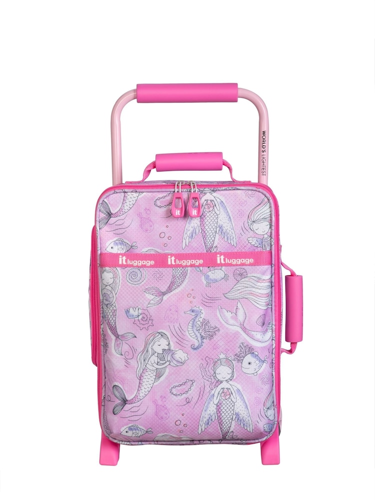 IT Luggage Natural Curisoity Mermaid Print Pink Kiddies Suitcase - Image 1 of 6