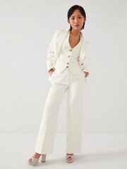 LK Bennett Cream 100% Cotton Petite Avery Italian Jacket - Image 1 of 3