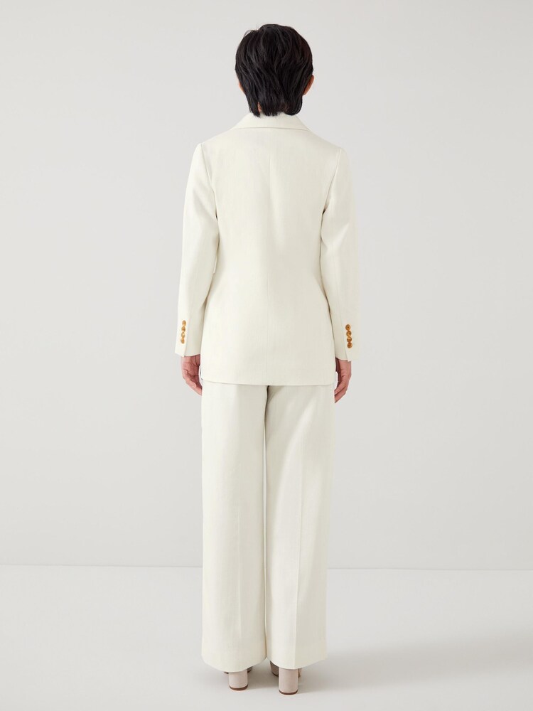 LK Bennett Cream 100% Cotton Petite Avery Italian Jacket - Image 2 of 3