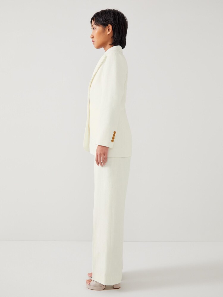LK Bennett Cream 100% Cotton Petite Avery Italian Jacket - Image 3 of 3