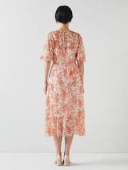 LK Bennett Thea Silk-Viscose Devoré Toile Print Dress - Image 2 of 4