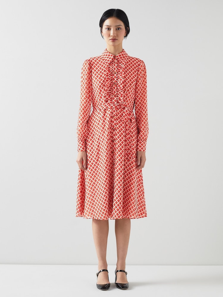 LK Bennett Ensor Hemdkleid mit Grafikdruck - Bild 1 von 2