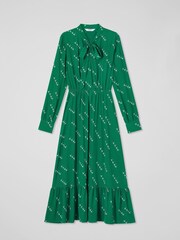 LK Bennett Green Bridget Viscose Silk Monkey Print Dress - Image 4 of 4