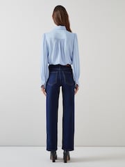 LK Bennett Blue Hall Tie-Neck Blouse - Image 2 of 3