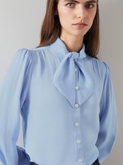 LK Bennett Blue Hall Tie-Neck Blouse - Image 3 of 3