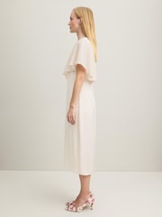 LK Bennett Cream Sadie Cape Detail Dress - Image 3 of 5