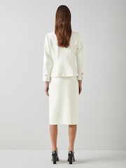 LK Bennett Sky Lenzing™ Ecovero™ Viscose Blend Crepe Jacket - Image 2 of 5