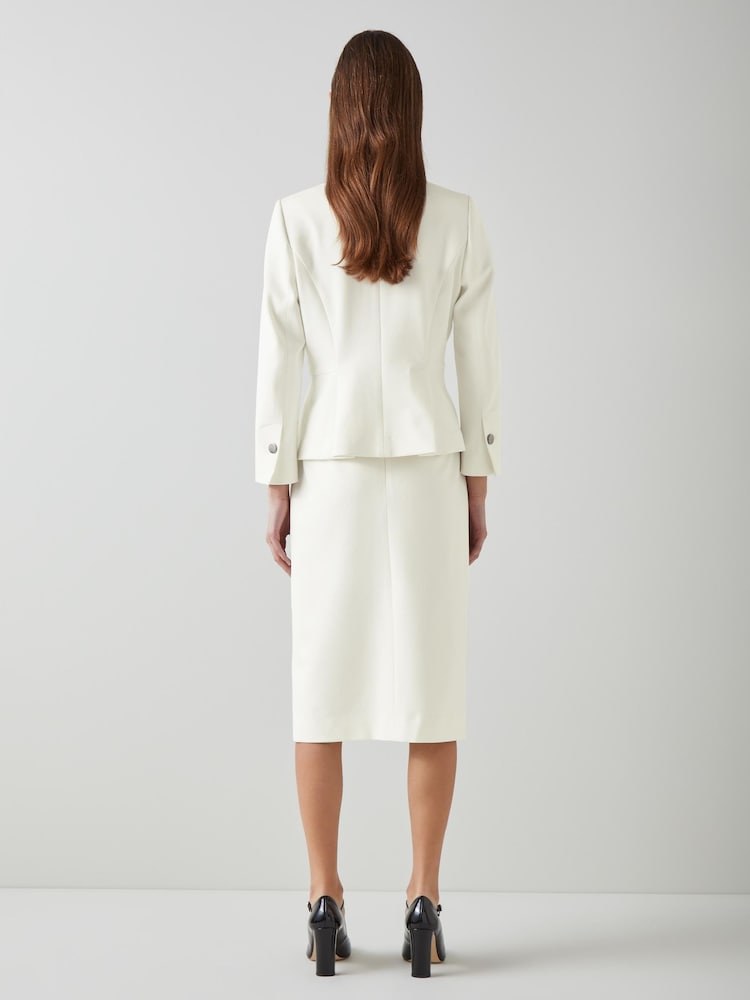 LK Bennett Sky Lenzing™ Ecovero™ Viscose Blend Crepe Jacket - Image 2 of 5