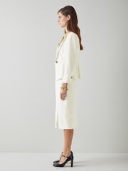 LK Bennett Sky Lenzing™ Ecovero™ Viscose Blend Crepe Jacket - Image 3 of 5