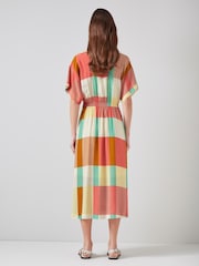LK Bennett Izzy Large Check Viscose-Silk Shirt Dress - Image 2 of 3