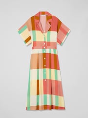 LK Bennett Izzy Large Check Viscose-Silk Shirt Dress - Image 3 of 3