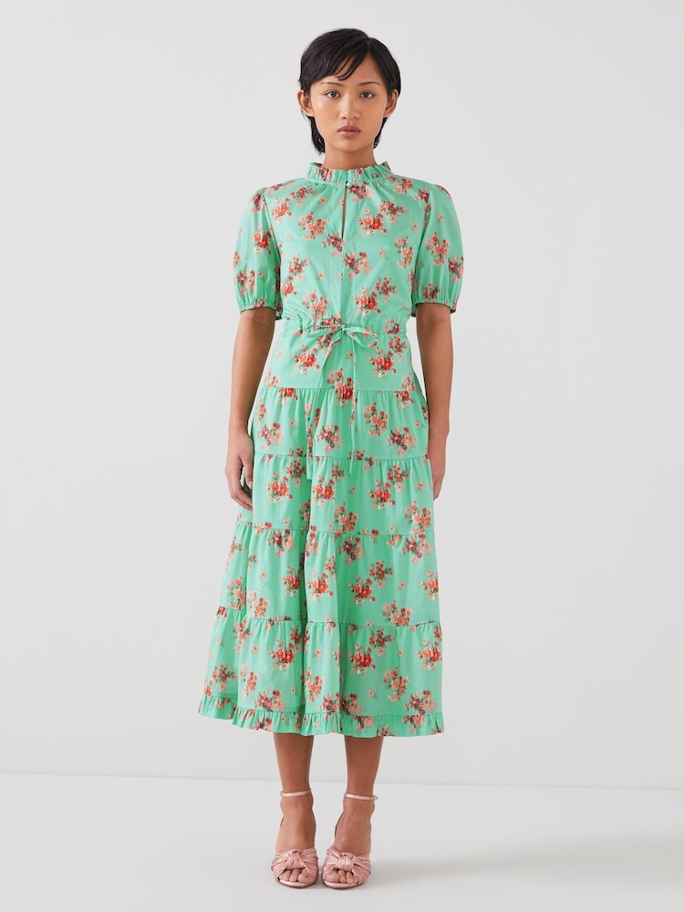 LK Bennett Hedy Petite Bouquet Print 100% Cotton Dress - Bild 1 von 4