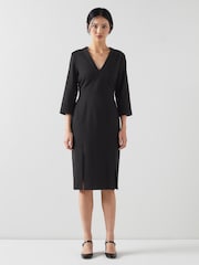LK Bennett Sky Lenzing™ Ecovero™ Viscose Blend Crepe Dress - Image 1 of 3