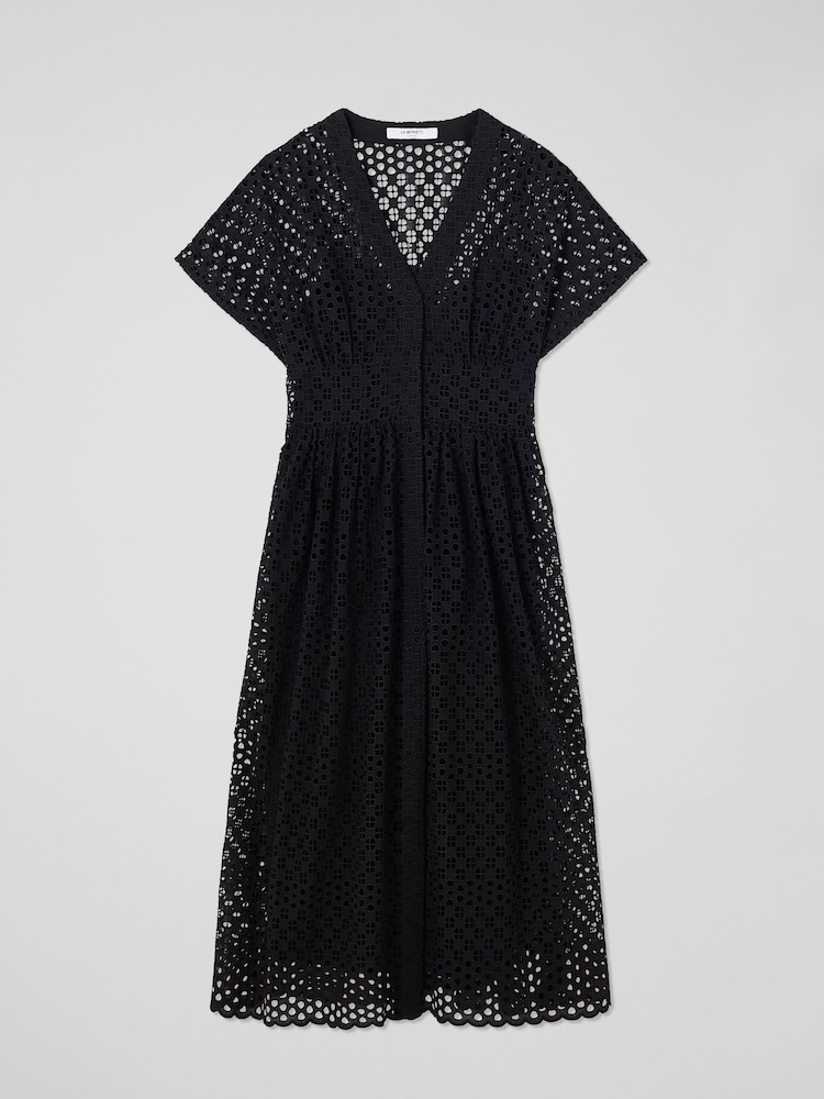 LK Bennett Vivienne Broderie Anglaise Cotton Dress - Image 3 of 3