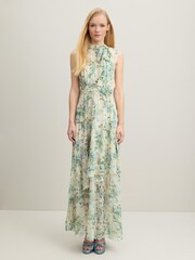 LK Bennett Cream Robyn Neon Garden Print Silk Blend Dress - Image 2 of 4