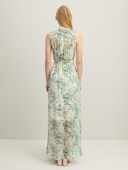 LK Bennett Cream Robyn Neon Garden Print Silk Blend Dress - Image 3 of 4