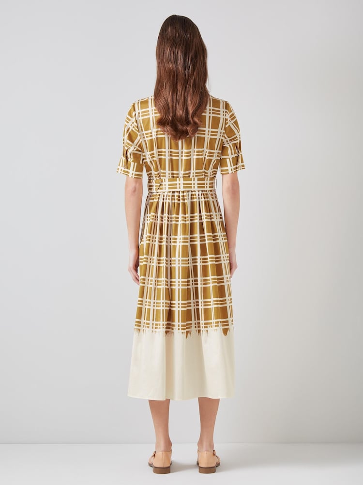 LK Bennett Dora Cotton Dip-Dye Check Shirt Dress - Image 2 of 2 LK Bennett Dora Cotton Dip-Dye Check Shirt Dress - Image 2 of 2